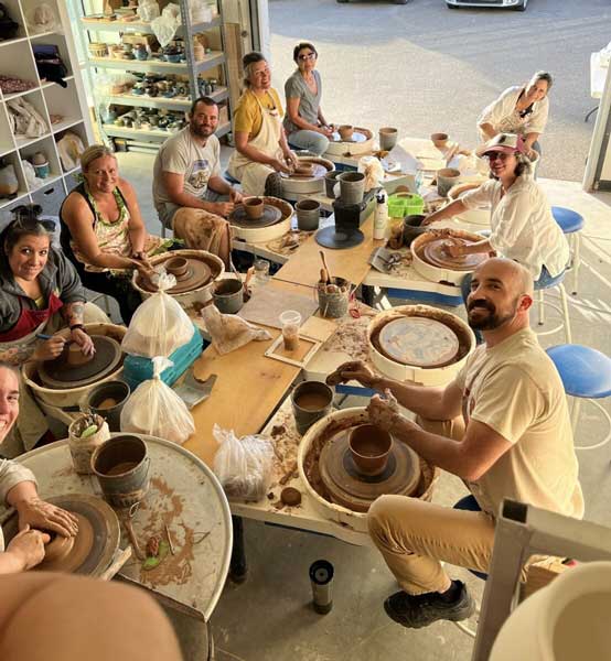 Sip-n-Spin Pottery Class clayworks-BYOB-pottery-workshop