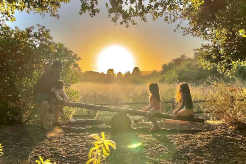 Plan a Family-Friendly Trip to the Santa Ynez Valley, CA Kids playing at SYV Botanic Garden in Buellton River View Park