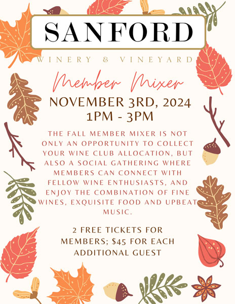 Fall Member Mixer at Sanford Winery