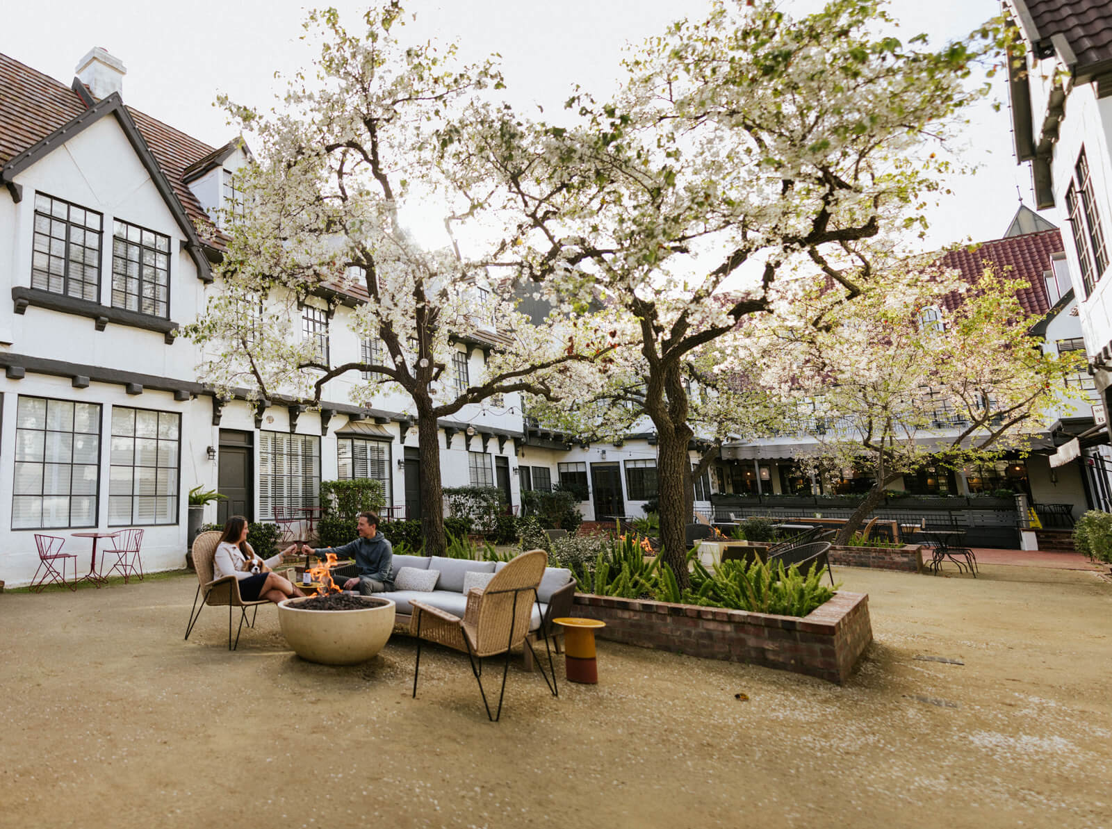 Press & Media The Landsby Hotel courtyard in Santa Ynez, California
